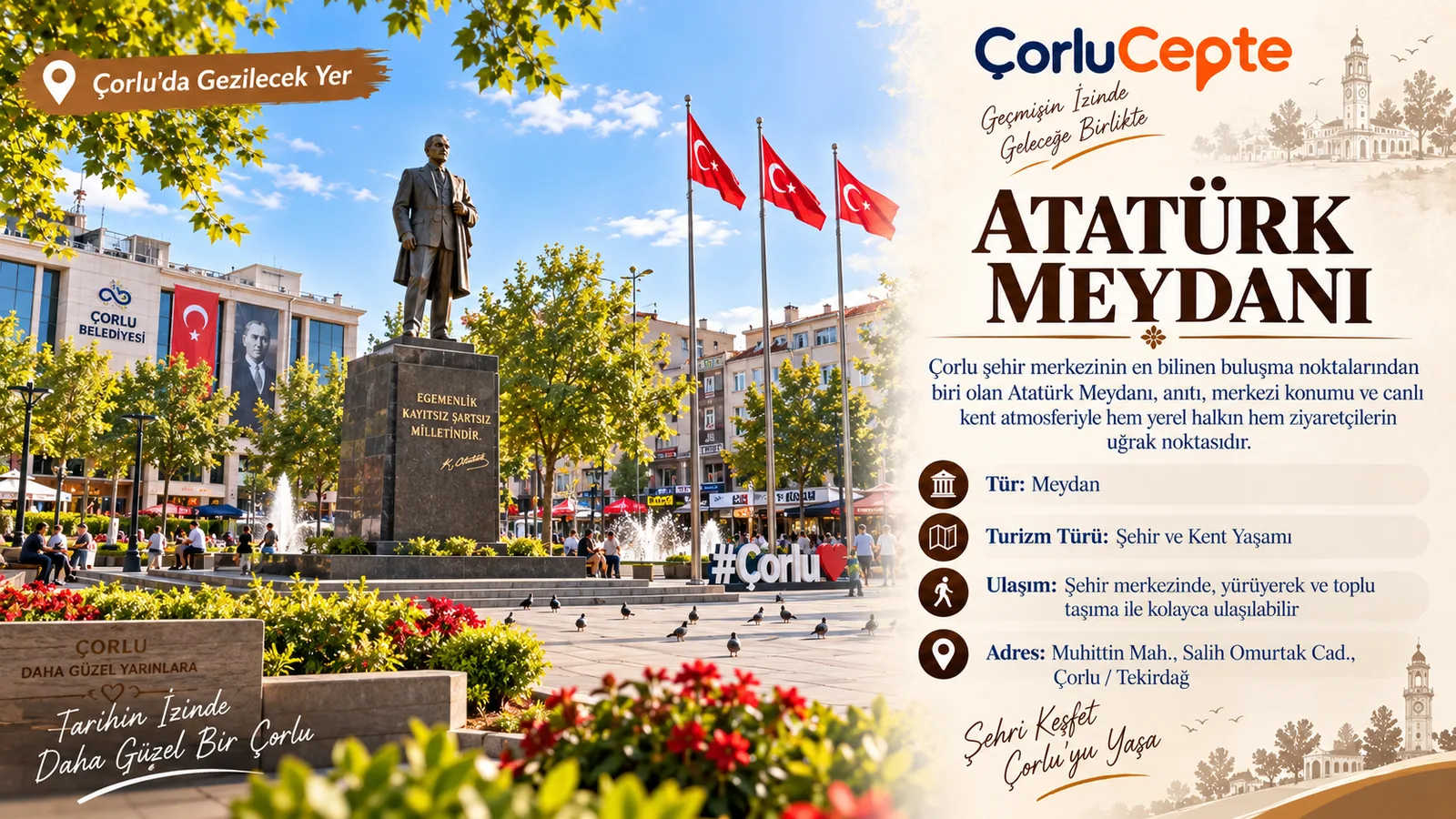 ÇORLU ATATÜRK MEYDANI: ŞEHRİN BULUŞMA NOKTASI